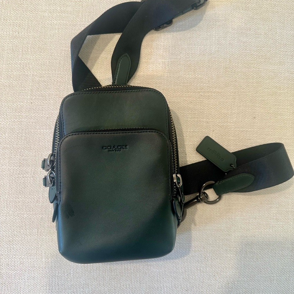 Coach Gotham Sling Pack 13 in Amazon Green